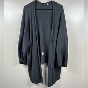 Eileen Fisher Organic Cotton Open Cardigan Sweater Size Large - Black